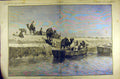 Original Old Antique Print 1884 Painting Embark Chameaux Plage Sale Weeks 19th