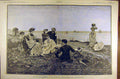 Original Old Antique Print 1884 Painting Cote Normande Mois D'Aout Edouard 19th