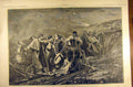 Original Old Antique Print 1884 Painting Mort Franchetti Eclaireurs Seine 19th