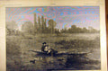 Original Old Antique Print 1884 Painting Pendant La Noce Jundt River Boat 19th