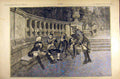 Original Old Antique Print 1884 Painting Les Invalides Aranda Military French