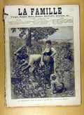 Original Old Antique Print 1884 Painting Vendanges Lhermitte Salon Fruit Picking