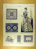 Antique Old Print Ref.192 1884 Ladies Fashion Dress Material Corsage French