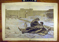 Original Old Antique Print 1885 Barrias Sier Lady Warrior French Fine Art 19th