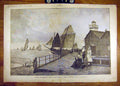 Original Old Antique Print 1885 Senechal Fishermen Storm Sea Boats French 19th