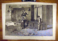 Original Old Antique Print 1885 Chaillou Children L'Ecuelle Cassee French 19th