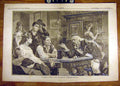 Old Antique Print 1885 Champ-Renaud Le-Recit Story-Teller Family French 19th