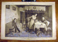 Original Old Antique Print 1885 Carpentier Boy Trouble Writing Wall French 19th