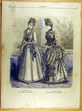 Original Old Antique Print 1885 Ladies Fashion Chemise Embroidery French 19th