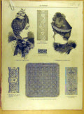 Original Old Antique Print 1885 Embroidery Lace Ladies Hat Boy French Victorian