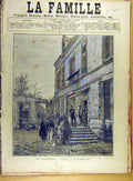 Original Old Antique Print 1885 Berne-Bellecour Prisoner French Fine Art 19th