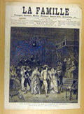 Original Old Antique Print 1885 Cardinal Richelieu Dance Ball Cossman French