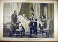 Original Old Antique Print Painting Compliment Jour De L'An Girardet French