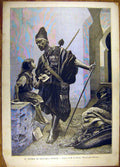 Original Old Antique Print Painting Porteur Depeches Tetouan Hirsch Fine Art