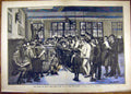 Original Old Antique Print Painting Trupheme Lecon Chant Ecole Arrondissement