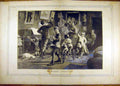 Old Antique Print Painting Noel Famille Rudaux Christmas Children French