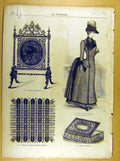 Old Antique Print Ref.229 Ladies Fashion Dress Corsage Hat French Costume