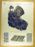 Original Old Antique Print *246 Ladies Fashion Dress Corsage Hat French Costume