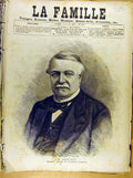 Original Old Antique Print French 1886 Art Portrait Leon Say Senator Victorian