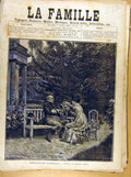 Original Old Antique Print Painting French 1886 Art Complaisance Paternelle 19th