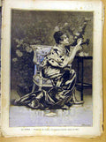 Original Old Antique Print Painting French 1886 Art La Lettre Artigue Salon 19th