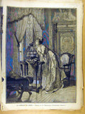 Original Old Antique Print Painting French Art Moineau De Lesbie Metzmacher