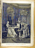 Original Old Antique Print Painting French Les Premiers Pas Metzmacher Art