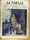 Original Old Antique Print Painting French Fine Art Captive Coomans