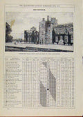 Original Old Antique Print London Almanack November 1892 Penhurst Place Kent
