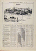 Original Old Antique Print London Almanack Windsor From The Thames 1893 January
