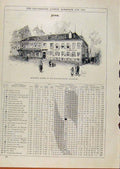 Original Old Antique Print London Almanack June Mozarts House Makart Platz 1893