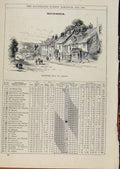 Original Old Antique Print London Almanack 1895 October Clumber Park Victorian