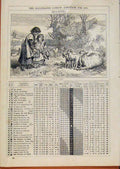 Original Old Antique Print London Almanack March 1878 Young Lambs 19th
