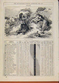 Original Old Antique Print London Almanack June 1878 Atop Haycock Victorian