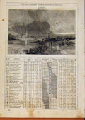 Original Old Antique Print London Almanack April 1879 River 19th