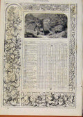 Original Old Antique Print London Almanack September Cub Hunting Begings