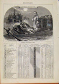 Original Old Antique Print London Almanack Feburary Tom Moore Visiting Venice
