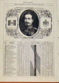 Original Old Antique Print London Almanack Februrary 1868 Napoleon 111 French