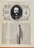 Original Old Antique Print London Almanack July 1868 Christian Ix King Denmark