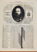 Original Old Antique Print 1868 William King Holland December Events Diary 19th