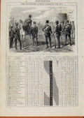Old Antique Print London Almanack C1871 September British Army Foot Artil 19th
