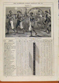 Original Old Antique Print London Almanack 1874 March Hindostan Marriage 19th