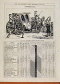 Original Old Antique Print London Almanack September 1876 Gentlemans Carriage