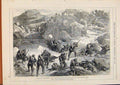 Original Old Antique Print London Almanack 1878 Russians Attacking Shipka Pass