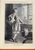 Original Old Antique Print London Almanack Waiting An Answer Young Man 1878 19th