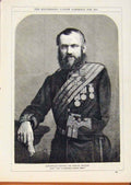 Original Old Antique Print London Almanack 1880 Lieutenant General Samule Browne