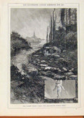 Original Old Antique Print London Almanack 1881 Barren Spring 19th