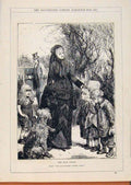 Original Old Antique Print London Almanack 1881 Rich Widow Sketch 19th