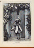 Old Antique Print London Almanack Not Tall Enough Girl Opening Door 1882 19th