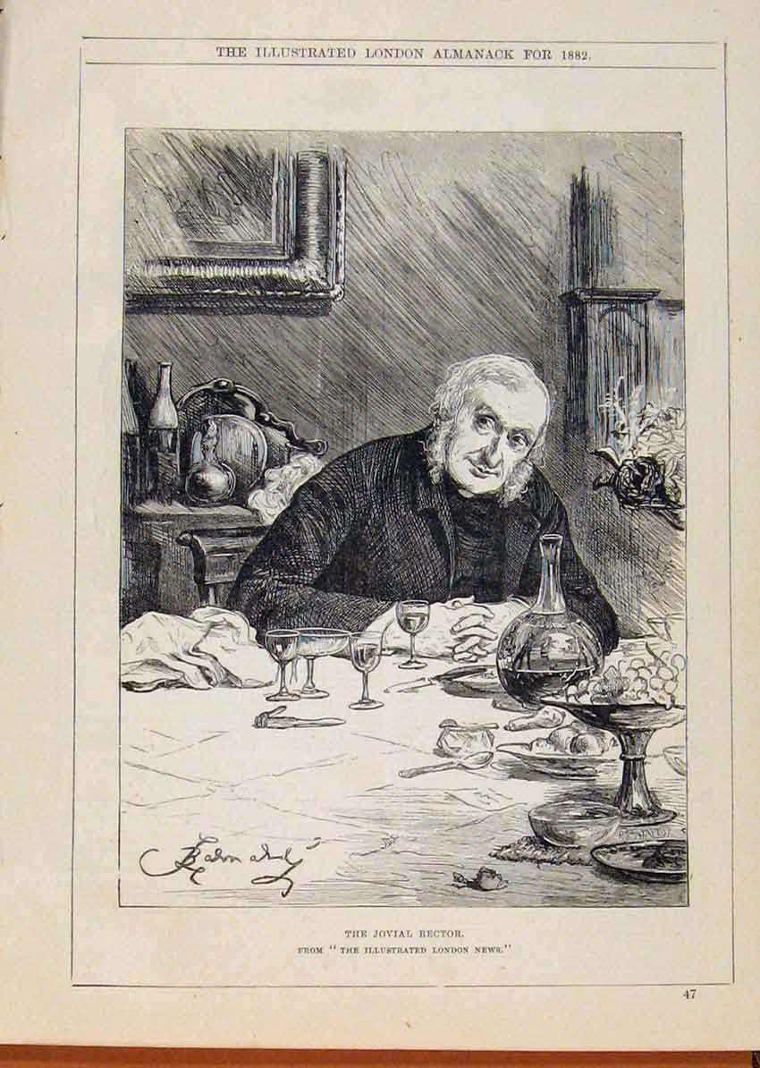 Original Old Antique Print London Almanack Late Dean Stanley